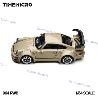 Pre-sale Time Micro 1/64 964 GT Show Widebody Beige Diecast Model Car Limited Edition