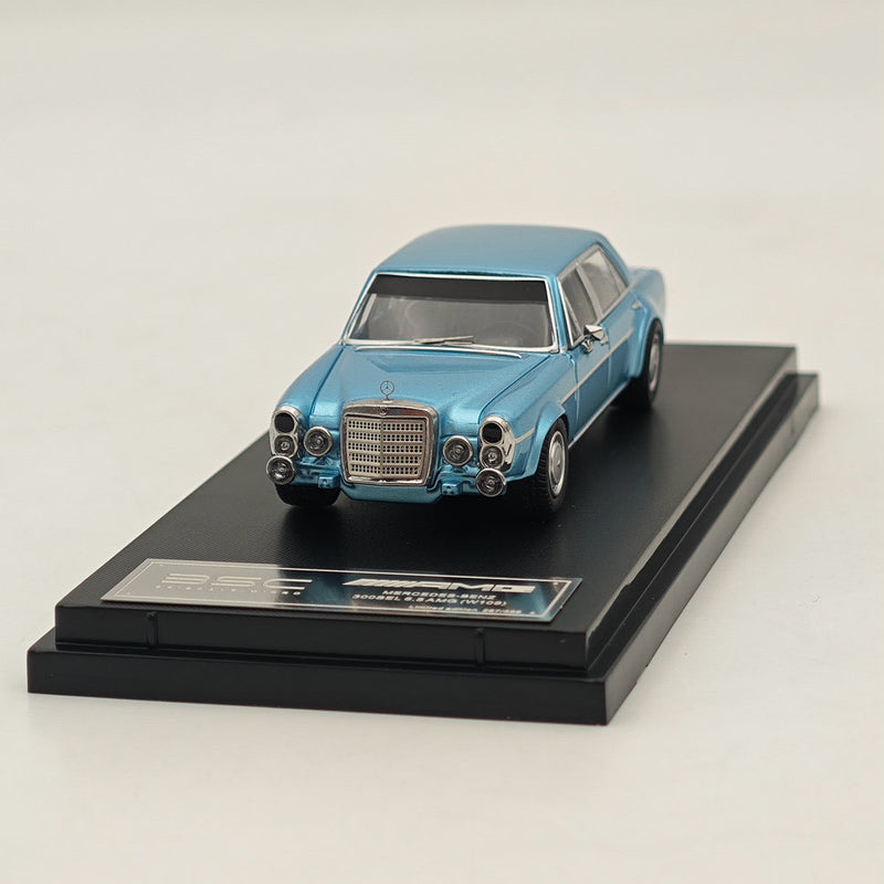 BSC 1:64 Mercedes Benz 300SEL W109 AMG Blue Diecast Car Model Toy Collections