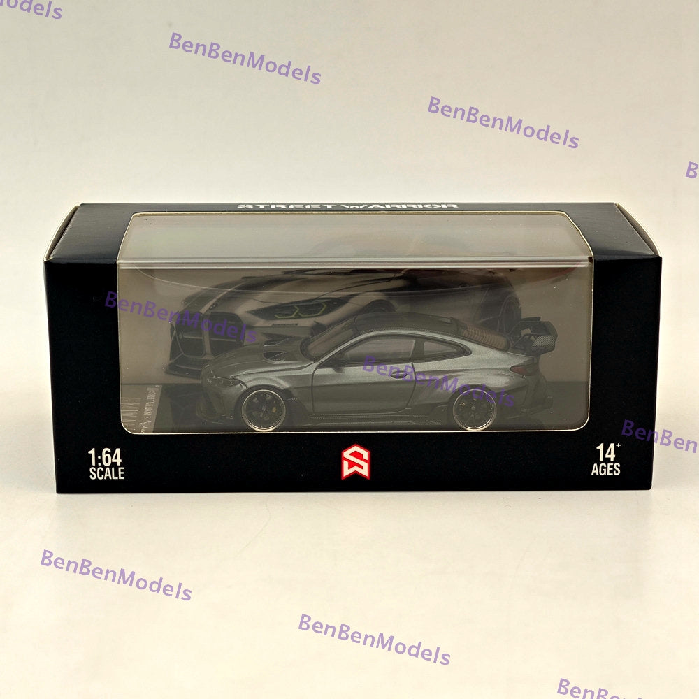 1:64 SW BMW G82 M4 ADRO BODY KIT Coupe Sports Model Diecast Metal Car Gray