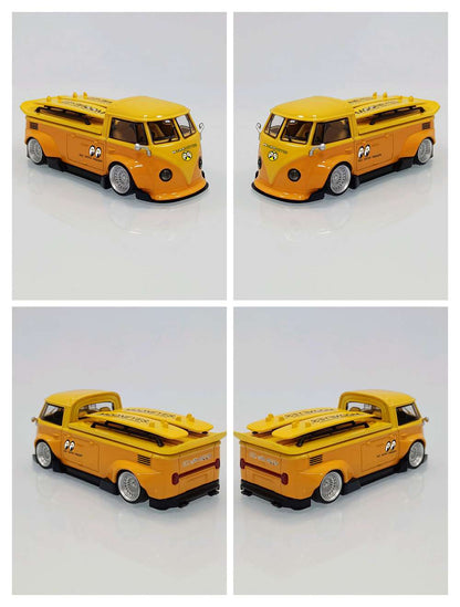 LMLF 1:64 VW T1 Wide body Pickup Truck Diecast Toys Car Models Collection Gifts Limited Edition
