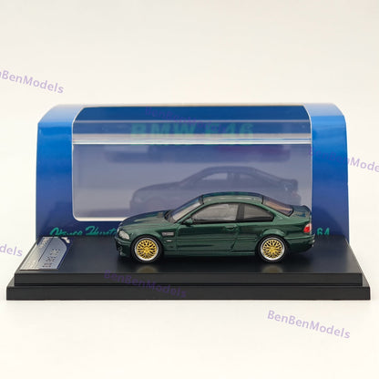 1/64 SH M3 E46 Green With BBS Wheels Diecast Metal Car Limited Collection