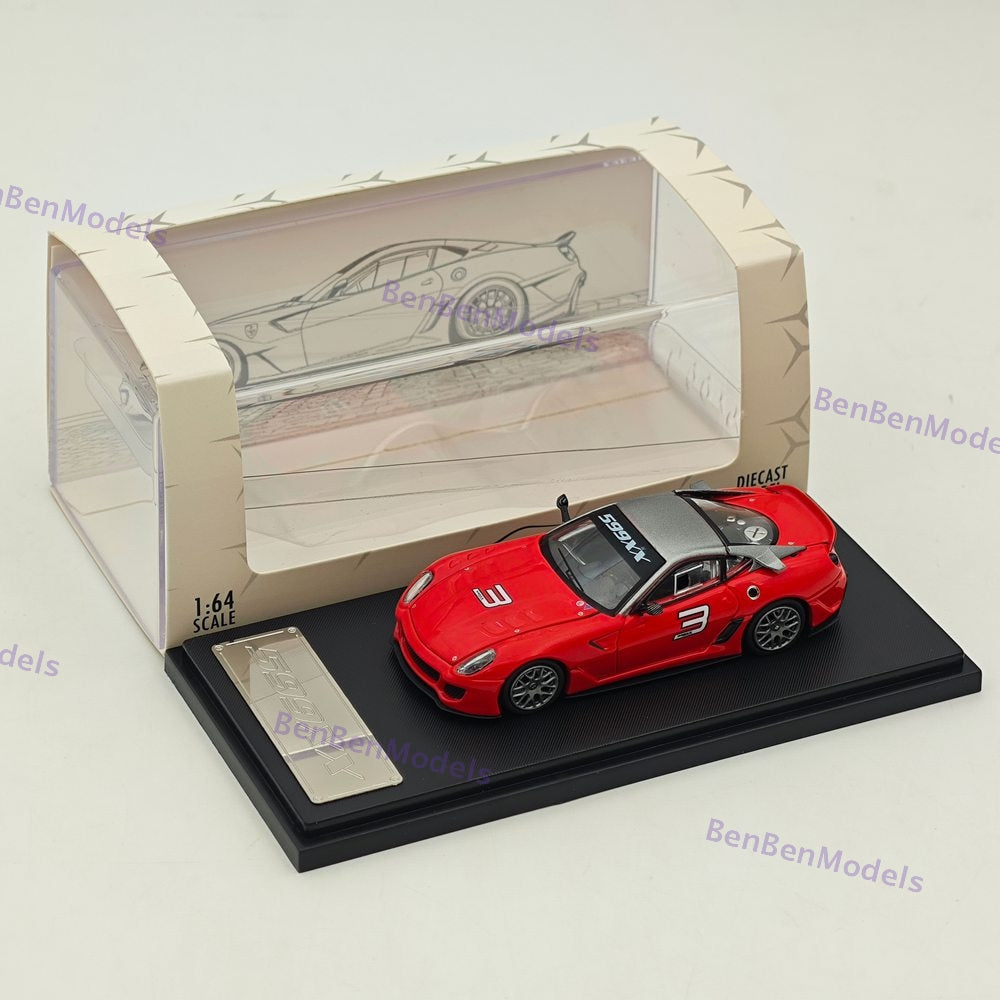 RM 1:64 Ferrari 599XX #3 Red Racing Sports Model Diecast Car Model Collection