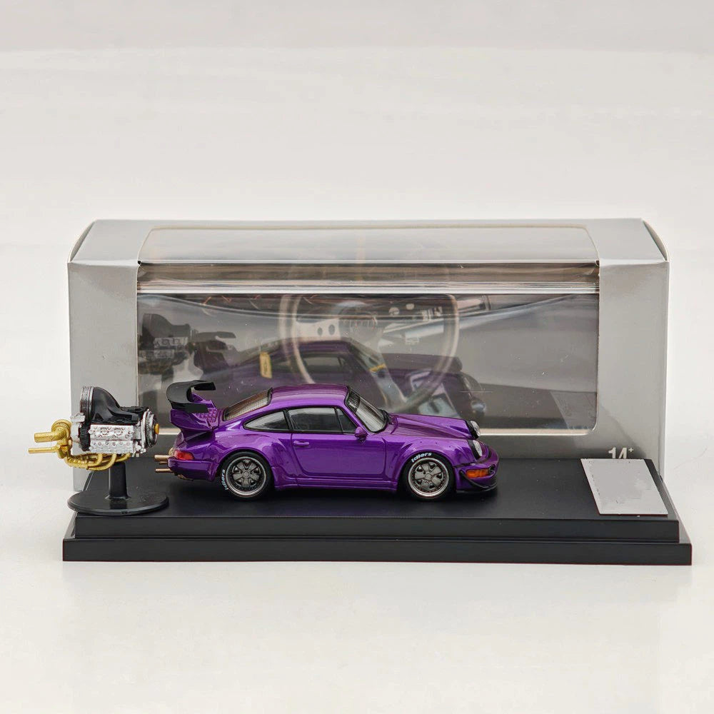 STREET WARRIOR SW 1:64 RWB 964 Purple Classic Sports Model Diecast Metal Car Limited Collection