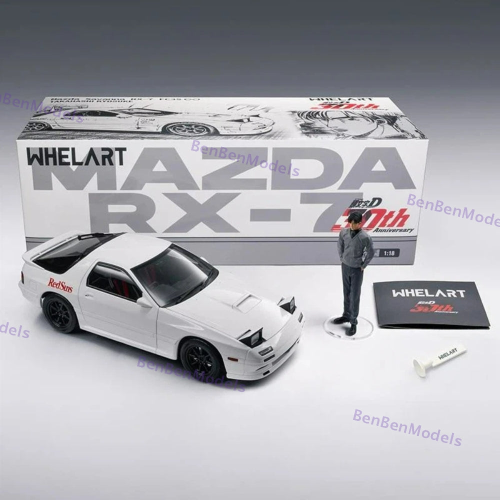 WHELART 1:18 RX7 FC3S Initial D 30th Anniversary Diecast Alloy Model Car + doll