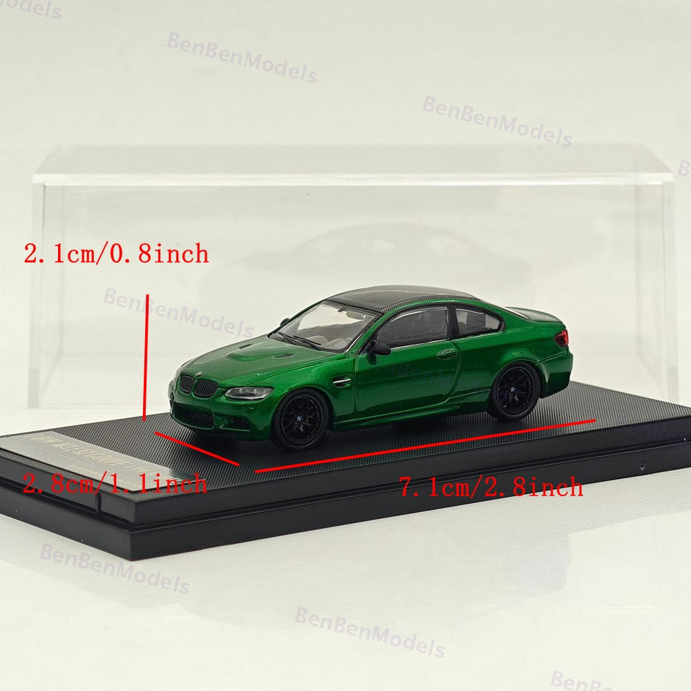 Fine model 1/64 BMW M3 E92 COUPE Diecast Model Car Limited Collection Green