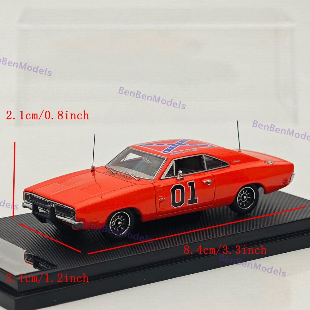Mini Forge 1:64 1969 Dodge Charger General Lee Red Diecast Model