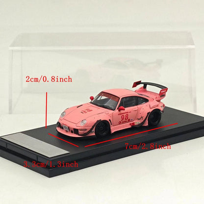1:64 SW 993 911 #98 #91 Matte Pink / Green Diecast Model Car Limited Edition