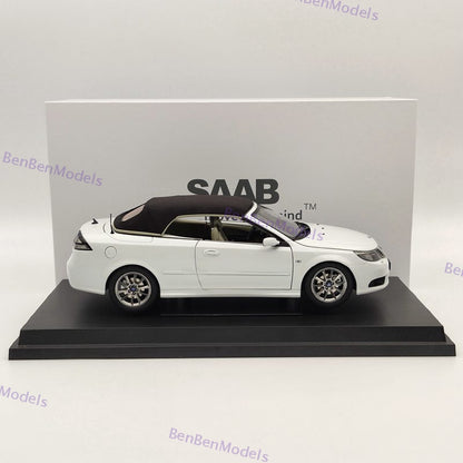 Original 1:18 93 9-3 Convertible Sport Car White Diecast Model Car Limited Edition