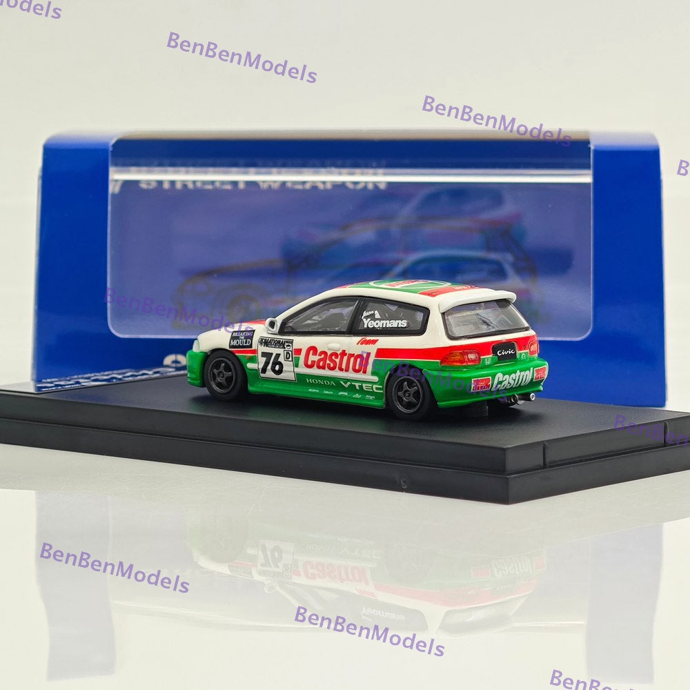 1:64 SW Civic EG6 Castrol Livery #76 Diecast Model Limited 499 Collectible Car