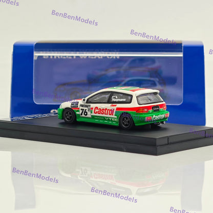 1:64 SW Civic EG6 Castrol Livery #76 Diecast Model Limited 499 Collectible Car