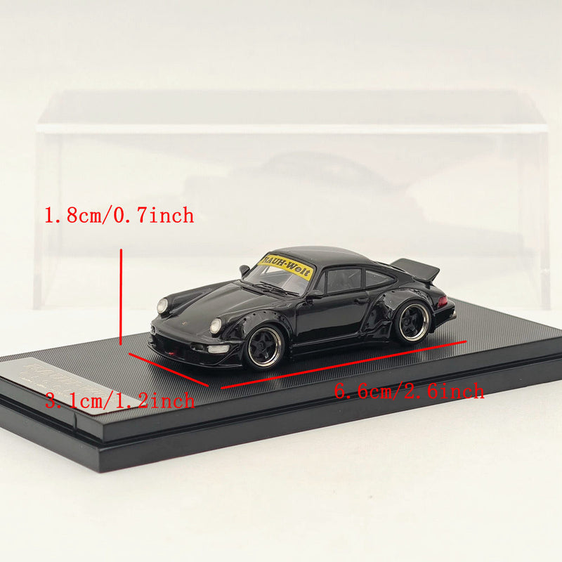 1:64 Porsche 911 964 Coupe RWB Rauh Welt Begriff Black Resin Car Limited 300pcs Collection