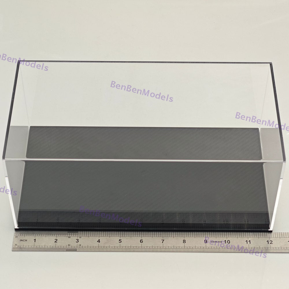 1:18 Model Car Acrylic Case Display box Transparent Dustproof Carbon Fiber Base