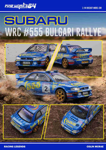 Voiture de course moulée sous pression Subaru WRC Champion 1:64 Fine Works - Modèles de voitures de collection - Cadeaux - Édition limitée 