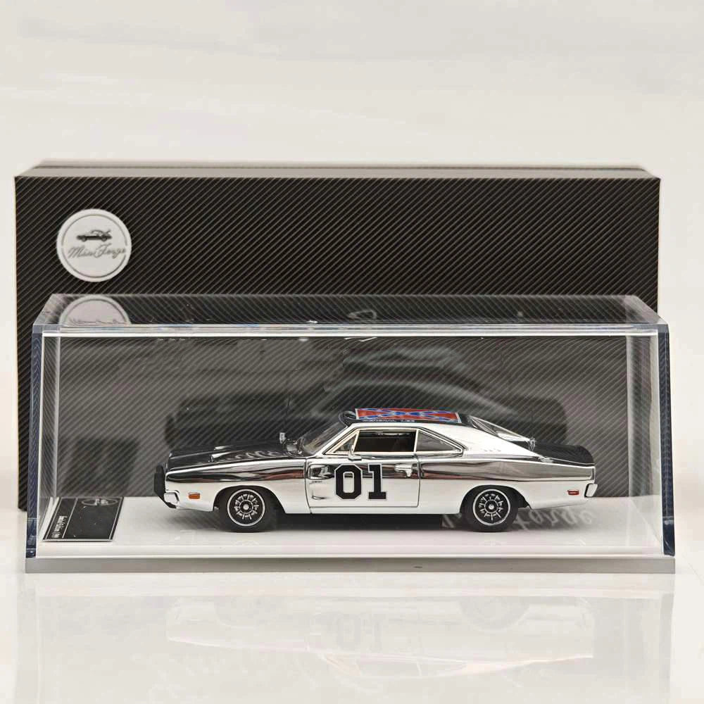 Limited Chrome Silver Edition 1:64 General Lee Charger Mini Forge Diecast Model Car