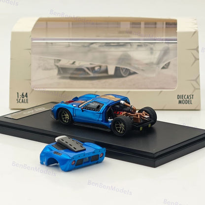RM 1:64 Blue Ford GT40 Racing Sports Model Diecast Metal Car Gift Collection
