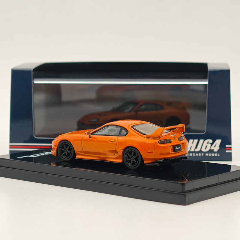 Hobby Japan 1/64 Toyota SUPRA (JZA80) JDM CUSTOMIZED VERSION ORANGE METALLIC HJ644042P Diecast Models Car Collection