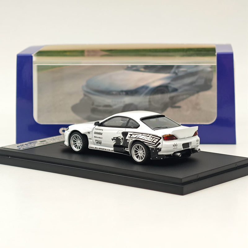 1/64 SW Nissan Silvia S15 Pandem Rocket Bunny White Diecast Models Car