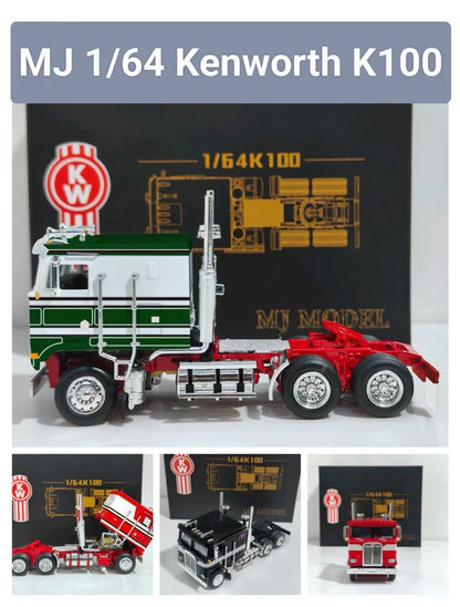 MJ 1:64 Kenworth K100 Diecast Alloy Truck Car Models Collectible Gifts Display Tractor
