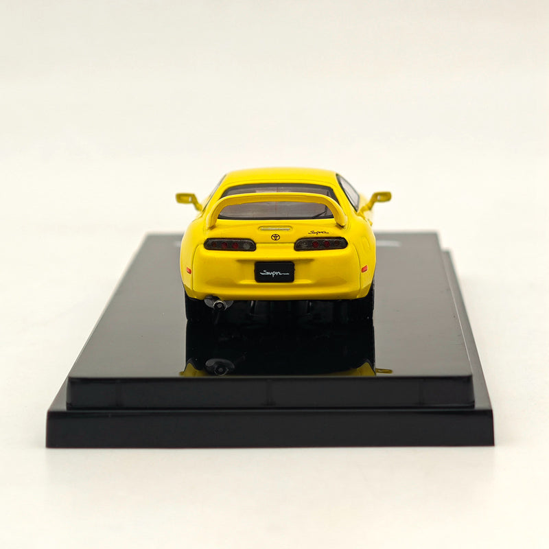 Hobby Japan 1/64 Toyota SUPRA RZ JZA80 with Active Spoiler Parts Yellow HJ642042Y Diecast Models Car Collection