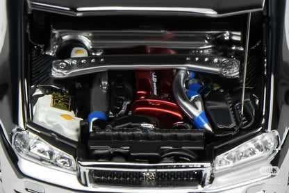 MOTORHELIX 1:64 Diecast GT Show for GT-R (R34) Custom Electroplating Silver Toys Car Model Gifts
