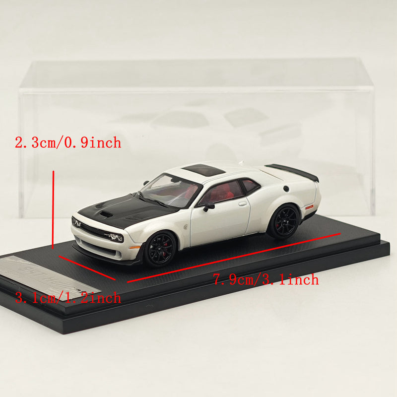 1:64 SH Dodge SRT Hellcat Muscle Sports White Carbon Model Diecast Metal Car