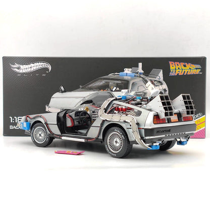 Hot Wheels 1/18 Elite Back To The Future Time Machine BCJ97 Diecast Model Car Collection Auto Gift
