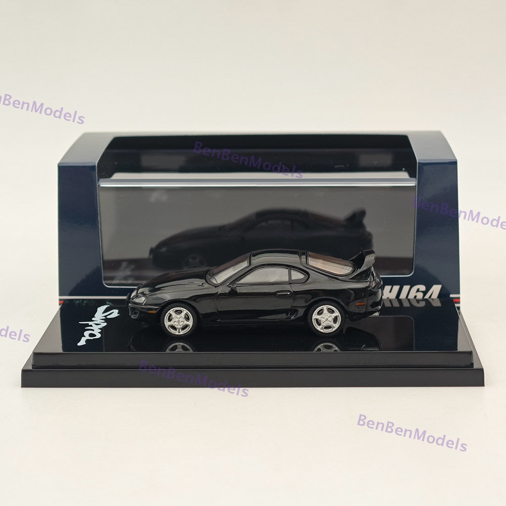 Hobby Japan 1/64 Toyota SUPRA RZ JZA80 with Active Spoiler Parts Black Diecast