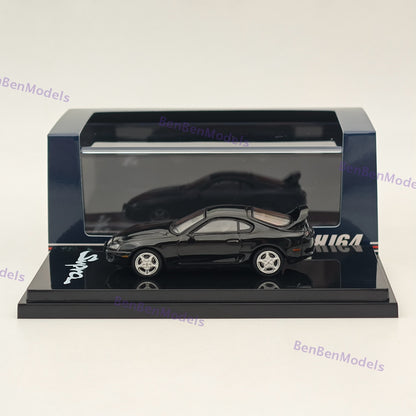 Hobby Japan 1/64 Toyota SUPRA RZ JZA80 with Active Spoiler Parts Black Diecast