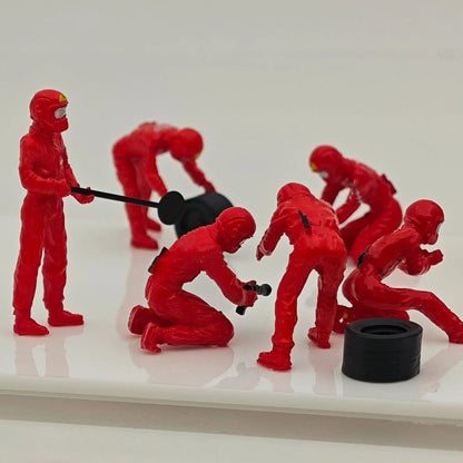 1/43 Scale F1 Pit Crew Resin Figures 12pcs Set for Racing Car Model Diorama