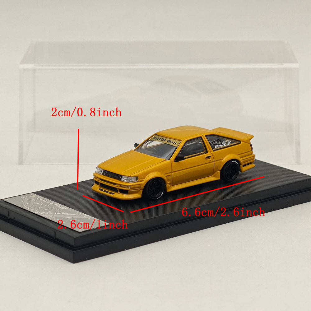 SW 1/64 RAUH-Welt RWB AE86 BELLEZZA Modèles moulés sous pression Collection limitée Jaune 