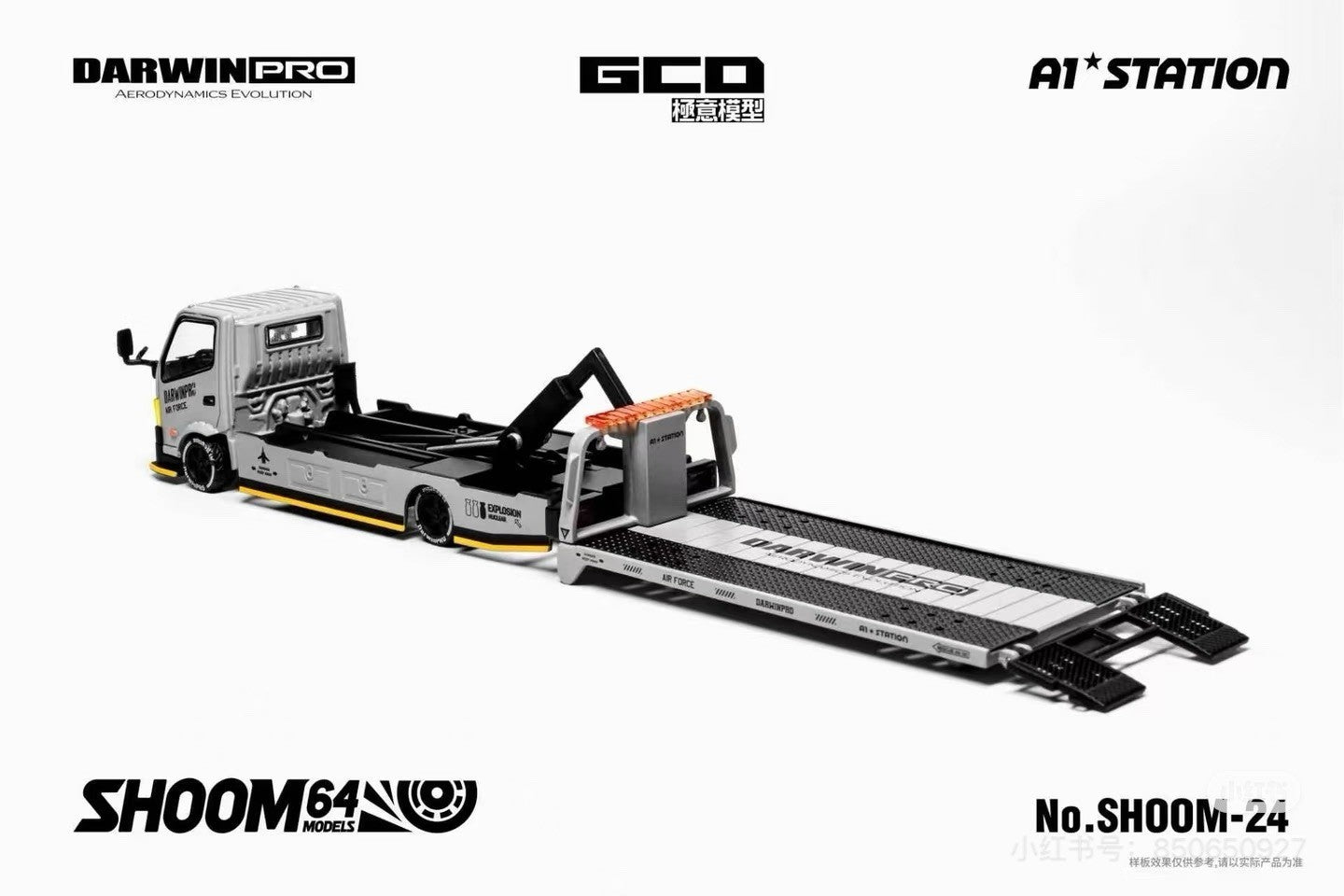 GCD SHOOM64 1/64 HINO 300 Flatbed Tow Truck DarwinPRO Diecast Models Hobby Gift