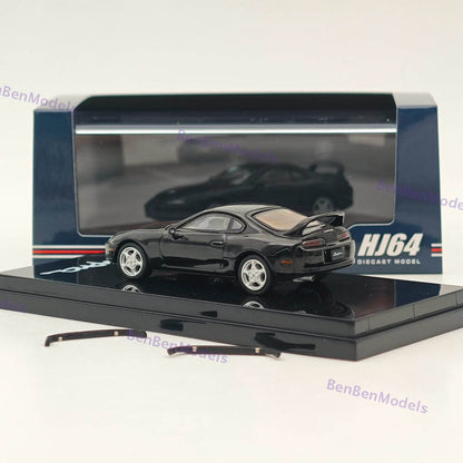 Hobby Japan 1/64 Toyota SUPRA RZ JZA80 with Active Spoiler Parts Black Diecast
