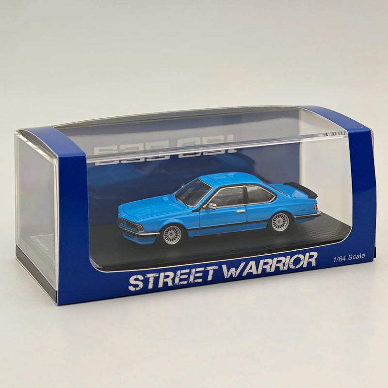 STREET WARRIOR 1/64 BMW E24 6 Series 635 CSI Blue Diecast Models Car Toy Limited 999 Collection