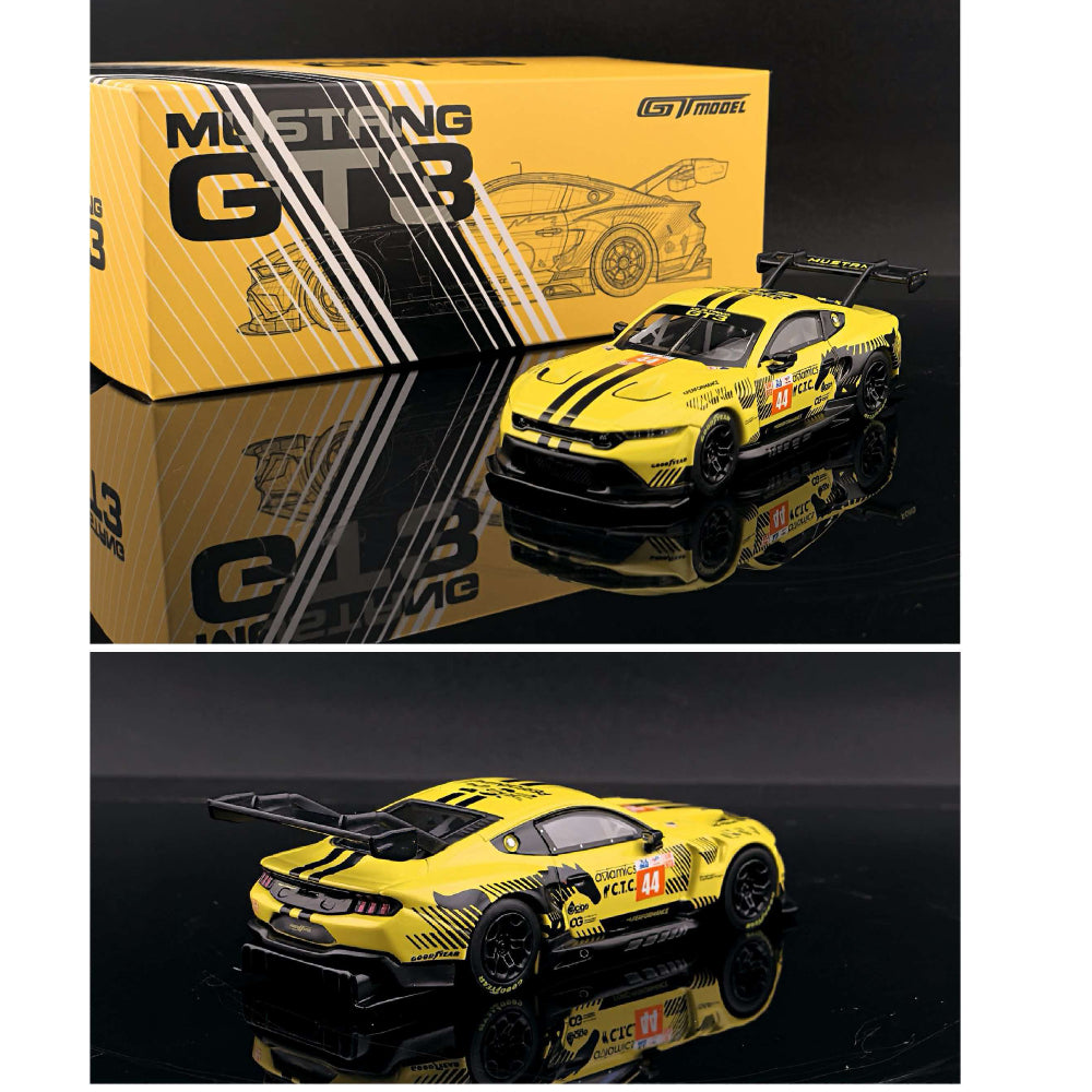 Pre order GT Model 1:64 Mustang GT3 Racing Iron Bottom Rubber Tire Diecast Model Car Limited Collection