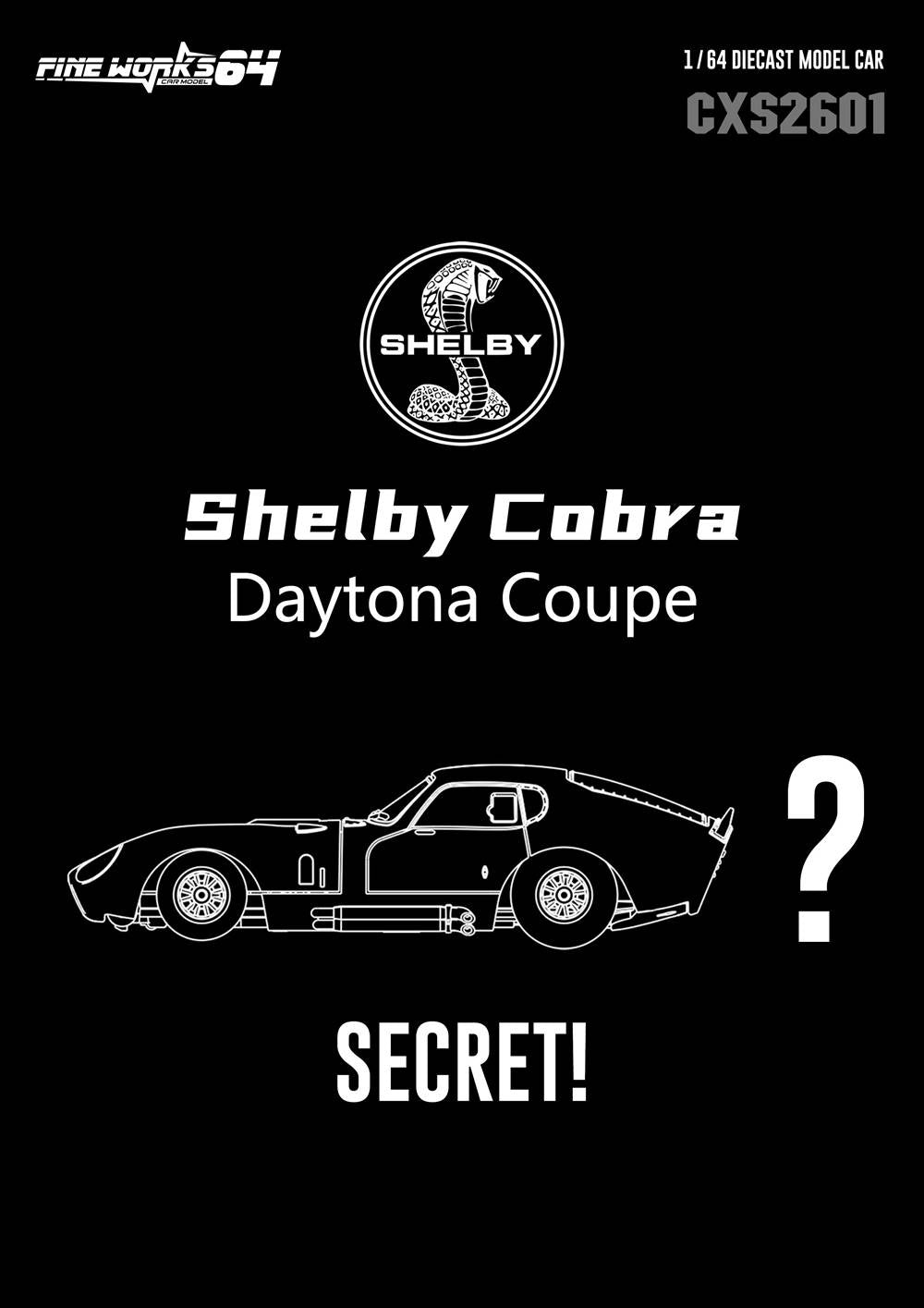 Fine Works 1:64 Shelby Cobra Daytona Coupe Miniature Hobby Diecast Toys Car Models Collection Gifts