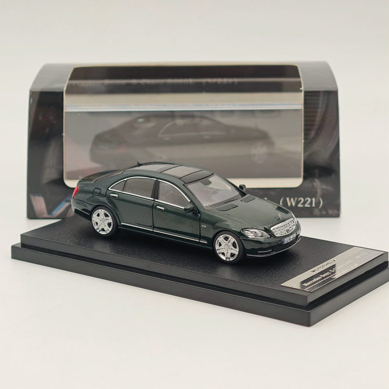 MOTORHELIX 1:64 Mercedes-Benz S-Class S600L (W221) Dark Green Diecast Models Car Collection