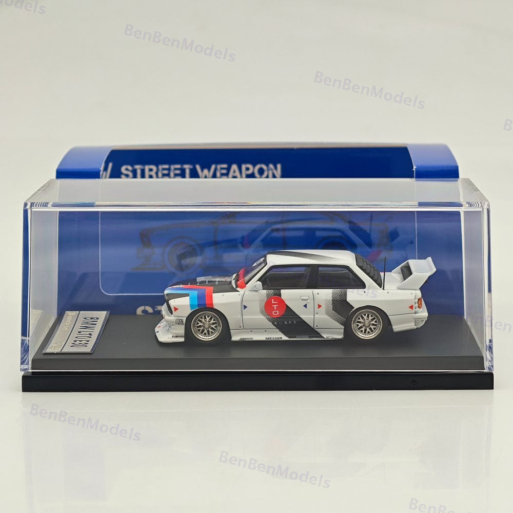 1/64 SW BMW E30 M3 LTO Modified White Diecast Model Car Limited Collection Gift