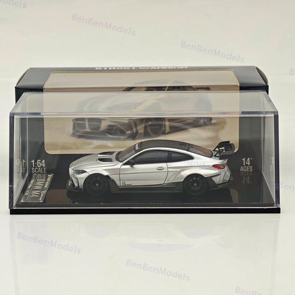 1:64 SW BMW M4 G82 Silver Sports Diecast Models Car Limited Collection Gifts