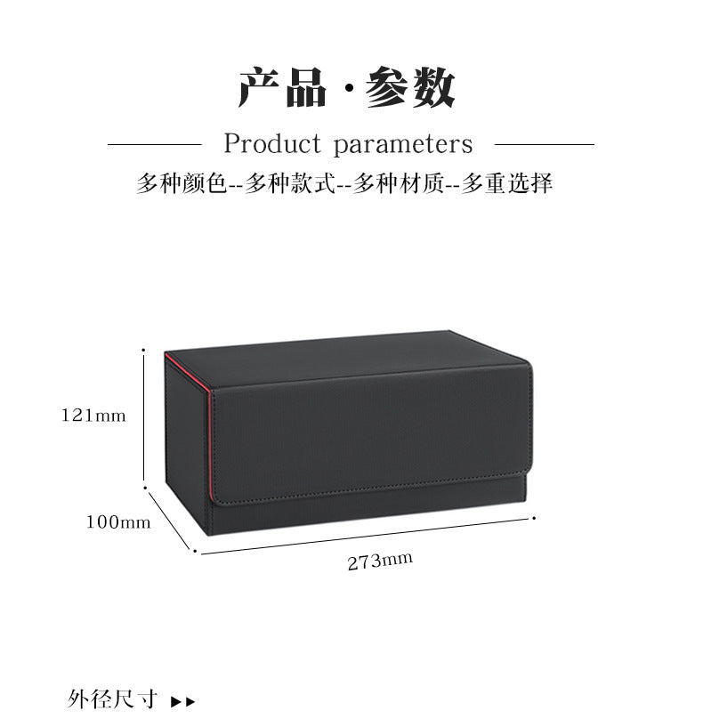 Large Capacity Magnetic PU Card Storage Box Holds 37 PT Card Slabs Toploaders Portable Deck Case for TCG Sports Trading Card