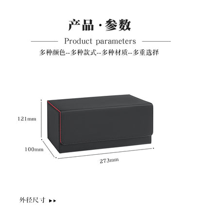 Large Capacity Magnetic PU Card Storage Box Holds 37 PT Card Slabs Toploaders Portable Deck Case for TCG Sports Trading Card