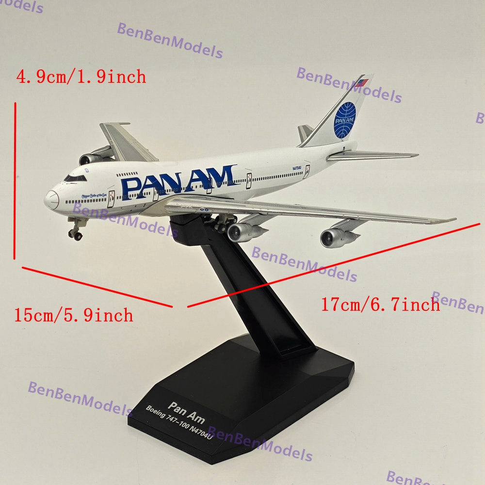 1:400 RM Pan Am Boeing 747-100 N4704U Passenger Airplane Diecast Model