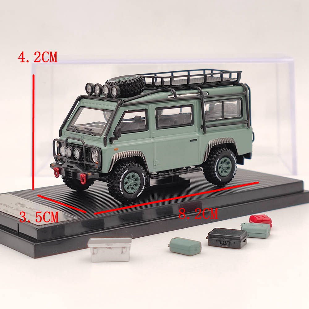 Master 1:64 Land Rover Defender Van Camp Gulf Jouets moulés sous pression Modèles de voitures Véhicules miniatures Hobby Cadeaux de collection 