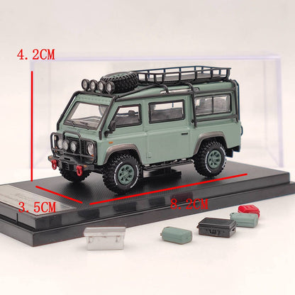 Master 1:64 Land Rover Defender Van Camp Gulf Jouets moulés sous pression Modèles de voitures Véhicules miniatures Hobby Cadeaux de collection 