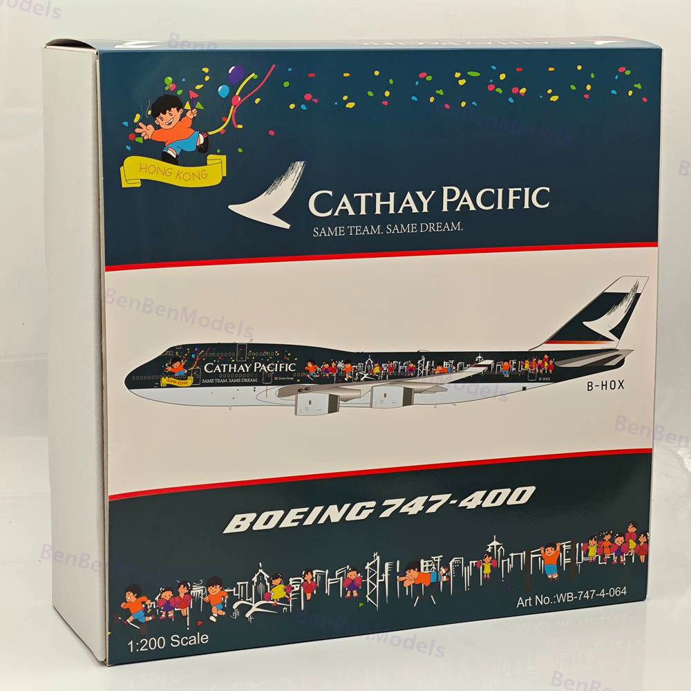 1:200 Cathay Pacific Boeing 747-400 / B-HOX / WB-747-4-064 / Aircraft Model