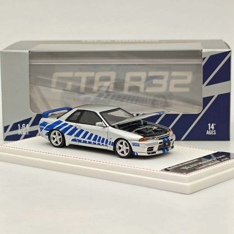 FH 1/64 Nismo Skyline GTR R33 Racing Sport Silver Diecast Models Car Toy Limited 999 Collection