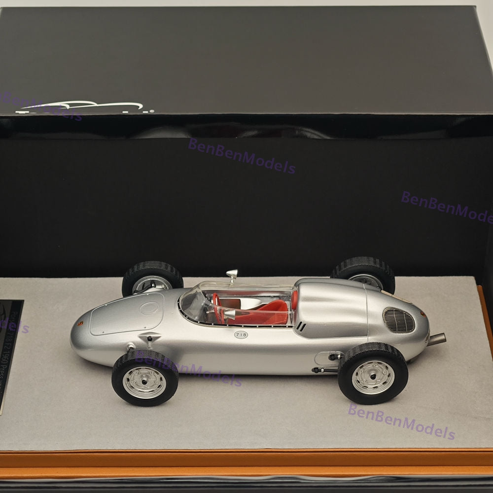 1/18 Tecnomodel Porsche 718 F2 Presse Version 1960 CA18-TMP002 Silver Resin