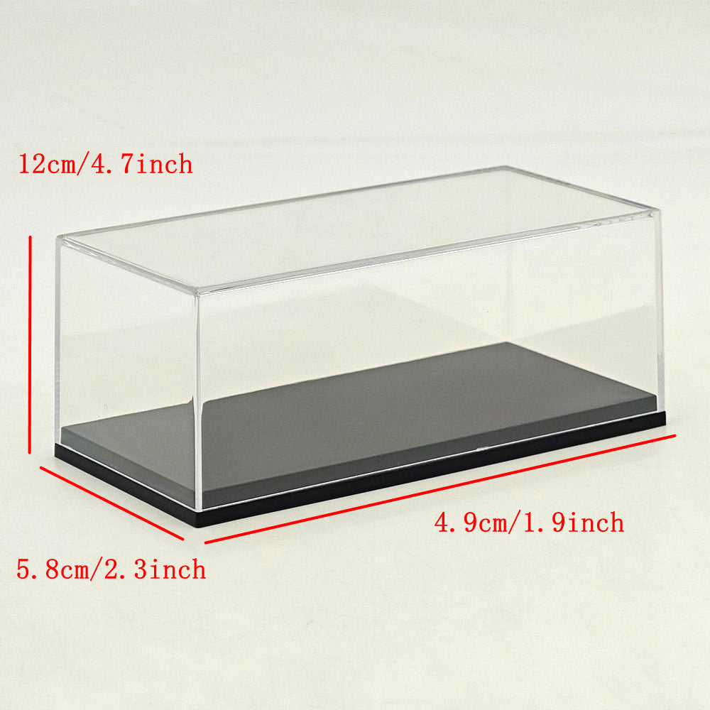 1:64 Scale Diecast Car Acrylic Display Case Dustproof Clear for Mini GT/XCartoys/Mortal/GCD Cars, 4.72"x2.28"x1.77", Red/Black/White