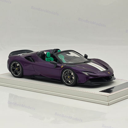 CE 1/18 Ferrari SF90 Spider Supercar Car Purple Resin Model Limited Collection