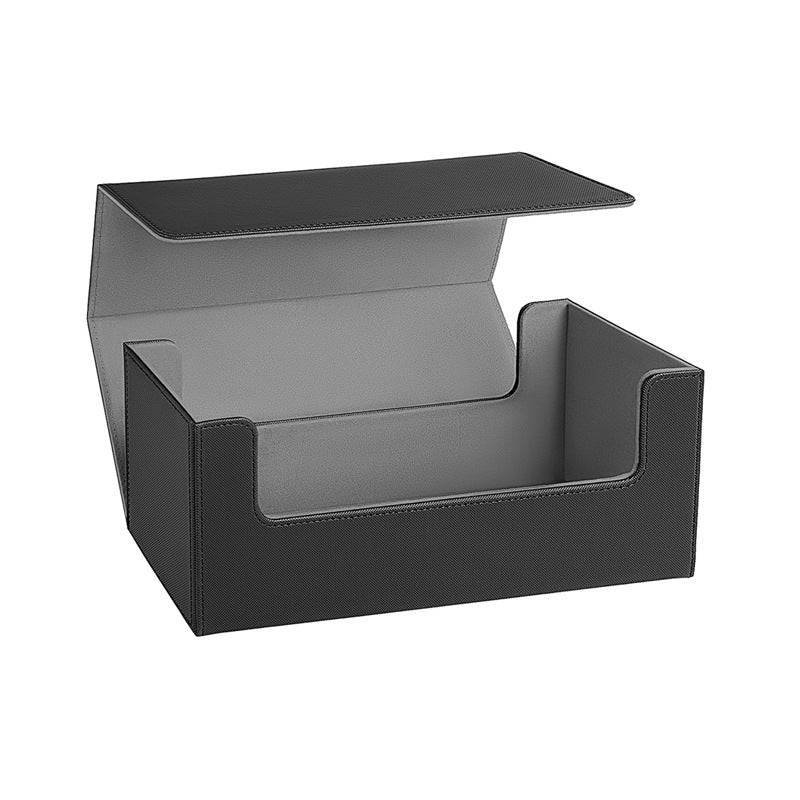 Large Capacity Magnetic PU Card Storage Box Holds 37 PT Card Slabs Toploaders Portable Deck Case for TCG Sports Trading Card