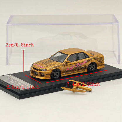 MORTAL 1:64 NISSAN BLITZ D1 SKYLINE ER34 URAS K5-660R MJ STYLE Drift Car Edition Miniature Diecast Toys Modèles de voitures Hobby Collection Cadeaux 